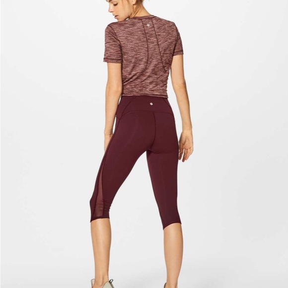 Lululemon Train Times Crop (17") Garnet red maroon 4 - Picture 5 of 10
